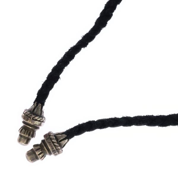 CHROME HEARTS クロムハーツ LEATHER BRAID SCROLL ネックレス レザーブレイドネックレス ブラック/シルバー BCA377 CHROME HEARTS（クロムハーツ） LEATHER BRAID SCROLL ネックレス