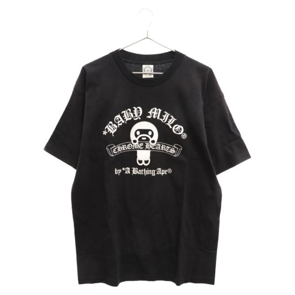 CHROME HEARTS Tシャツ 半袖 APE ベビーマイロ ブラック S クロムハーツ エイプ コラボ ベビーマイロ 半袖 Tシャツ XS
