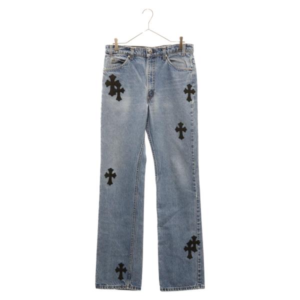 CHROME HEARTS クロムハーツ U VNTG JEAN BLU RED TAB クロスパッチ付きウォッシュド501デニムパンツ CHROME HEARTS（クロムハーツ） ×LEVI'S U VNTG JEAN BLU/RED TAB 517
