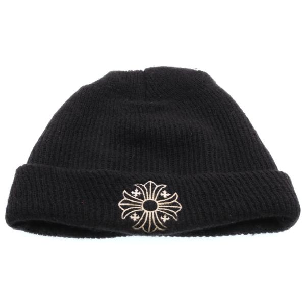 正規品クロムハーツ ウールワッチキャップ CHプラス刺繍ビーニー ニット帽 帽子 ワッチキャップ ニット帽 クロス CHプラス 刺繍 ブラック（2024/10/03