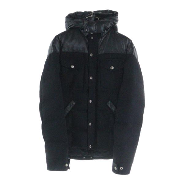 CHROME HEARTS 正規品 レザージャケット クロスボールボタン 本革 CHROME HEARTS（クロムハーツ） レザーカシミア切替 クロスボール