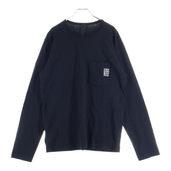 クロムハーツ サイズ:L  YNOT ロゴ刺繍長袖カットソー 中古 OK15 CHROME HEARTS（クロムハーツ） YNOT L/S TEE フロントロゴ刺繍 袖CH
