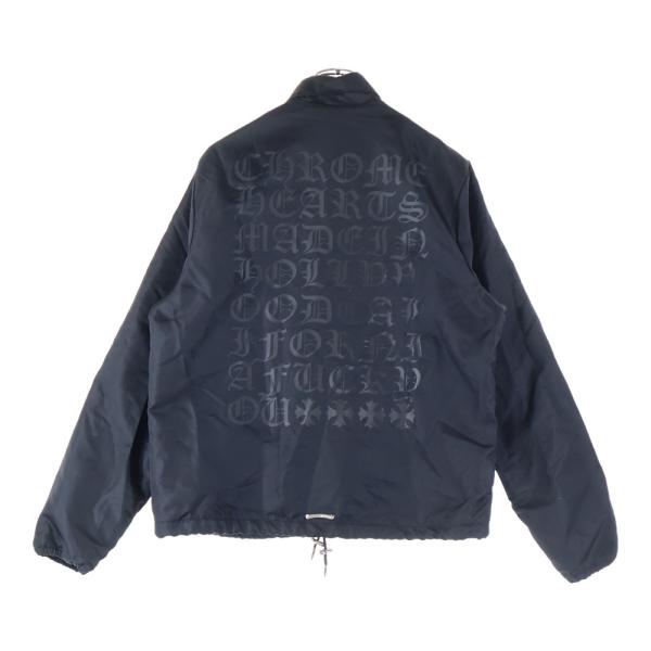 クロムハーツ RIGGINS FBRC ナイロンコーチジャケット ブラック M CHROME HEARTS（クロムハーツ） RIGGINS FBRC 英字プリントナイロン