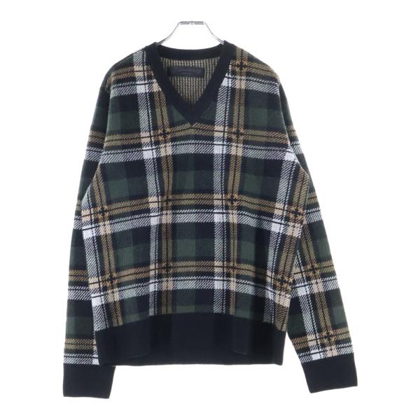 CHROME HEARTS（クロムハーツ） BIG CITY チェック柄Vネックニット