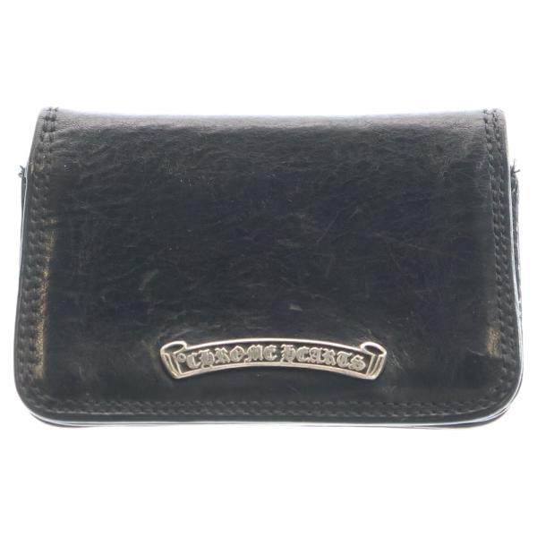 クロムハーツ スクロールラベルカードケース メンズ CHROME HEARTS（クロムハーツ） CARD CASE スクロールラベル レザー