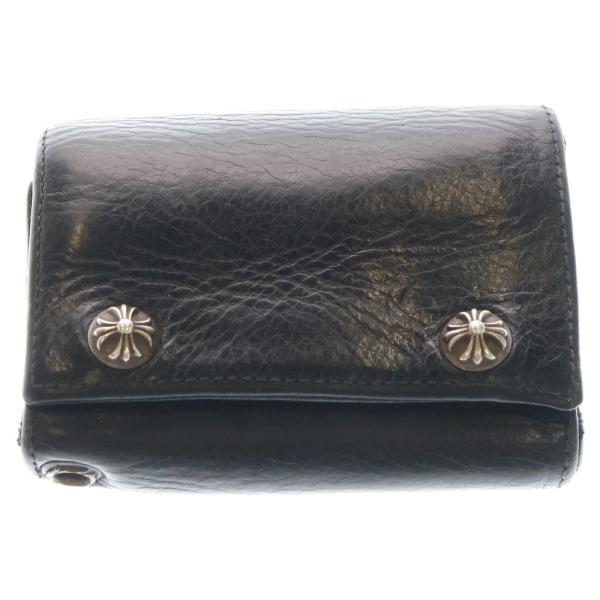 正規品　クロムハーツ　クロスパッチカスタム　3fold ウォレット　財布 CHROME HEARTS（クロムハーツ） 3FOLD クロスパッチ付きクロスボタン