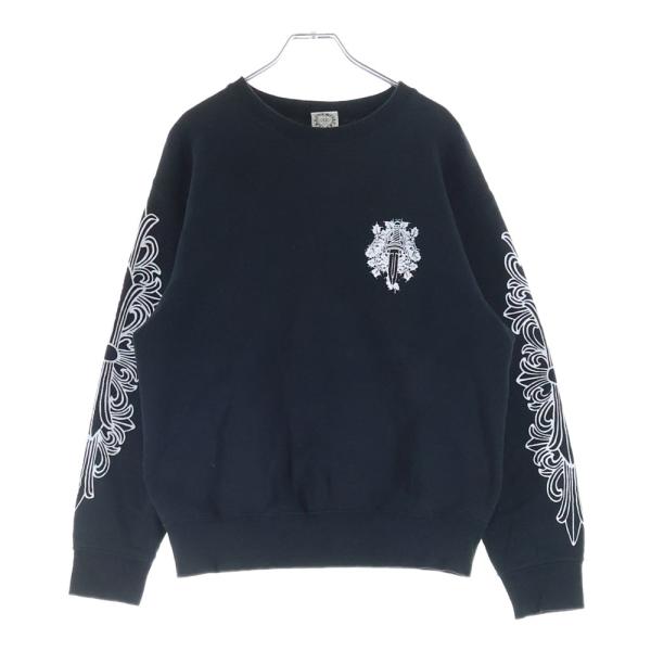 【超希少・初期オールド】 CHROME HEARTS スウェット クルーネックM CHROME HEARTS（クロムハーツ） OLD SWTSHRT 袖フローラルクルーネック