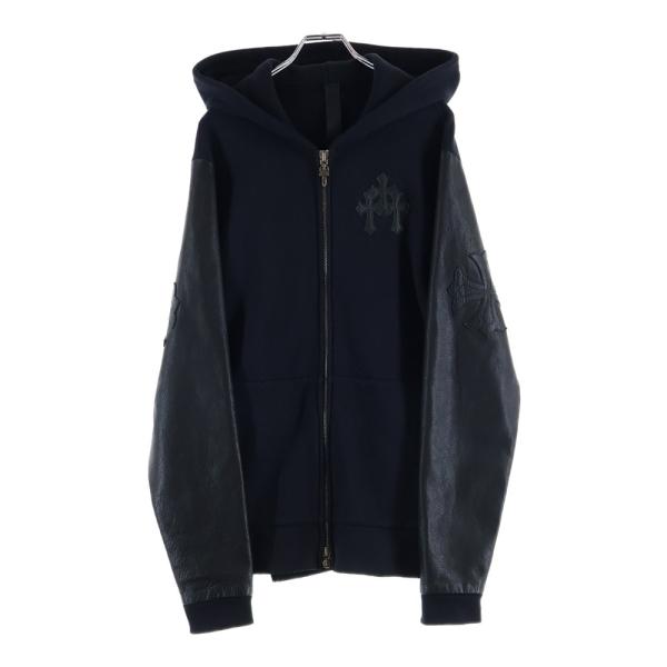 CHROME HEARTS（クロムハーツ） Y NOT HD ZIP 袖レザー切り替えクロス