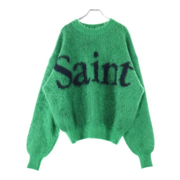 SAINT MICHAEL (セントマイケル) 23AW CREW NECK KNIT フロントロゴ