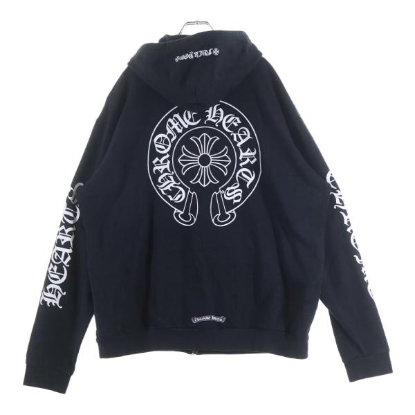 クロムハーツ CHプラス ジップアップ ブラックサーマル パーカー S CHROME HEARTS（クロムハーツ） SWTSHRT HD ZIP CHプラス総柄 バックCH