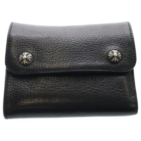 CHROME HEARTS クロムハーツ WAVE MINI ウェーブミニ レザーウォレット 財布 ブラックBCA373 CHROME HEARTS（クロムハーツ） WAVE MINI ウェーブミニ レザー