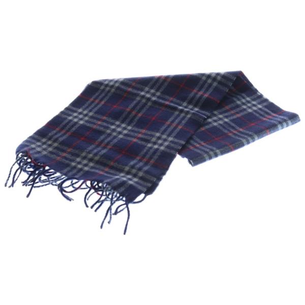 新品タグ付き　バーバリー　Burberry ラムウール100% マフラー　ブルー 未使用 バーバリー マフラー ラムウール100% ネイビー｜Yahoo!フリマ