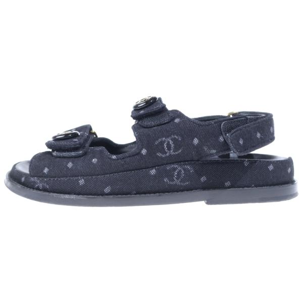CHANEL（シャネル） ココマーク フットベットサンダル プリントデニム