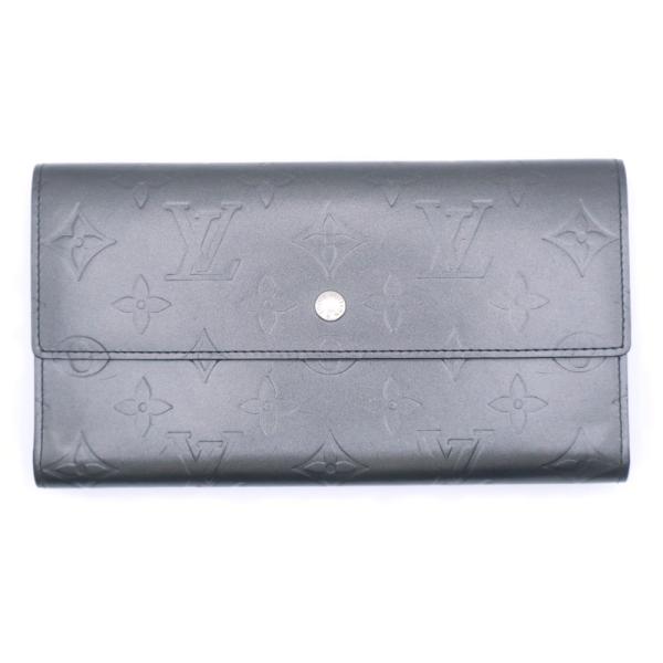 LOUIS VUITTON ルイヴィトン モノグラムマット トレゾールインターナショナル ロングウォレット 長財布 カードケース ダークグレー レザー M65102 シルバー金具 LOUIS VUITTON（ルイ・ヴィトン） モノグラムマット トレゾール