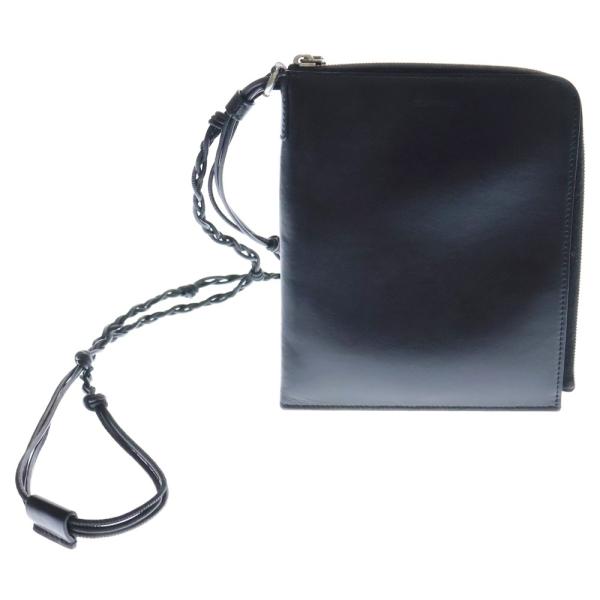 極美品 ジルサンダーネイビー ミラー付ハンドバッグ レザー ネイビー shopbring_8025f220012