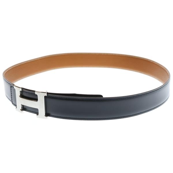 極美品】エルメス レザーベルト ダブルリング J刻印 ブラック×シルバー