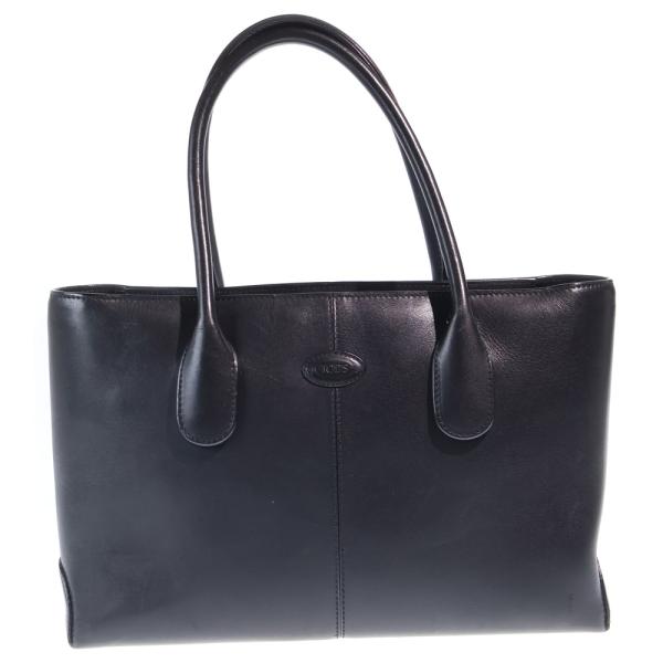 TOD'S（トッズ） レザー ハンド トートバッグ シルバー金具 ブラック