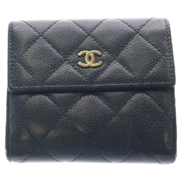 CHANEL（シャネル） マトラッセ ココマーク 2つ折り財布 キャビア