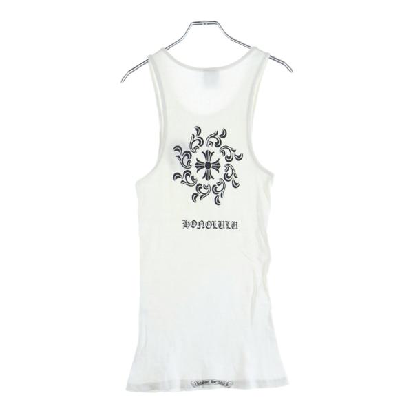 CHROME HEARTS クロムハーツ OLD S RIB TANK ホノルル限定 バックプリント タンクトップ ホワイト CHROME HEARTS（クロムハーツ） OLD S RIB TANK ホノルル限定 バック