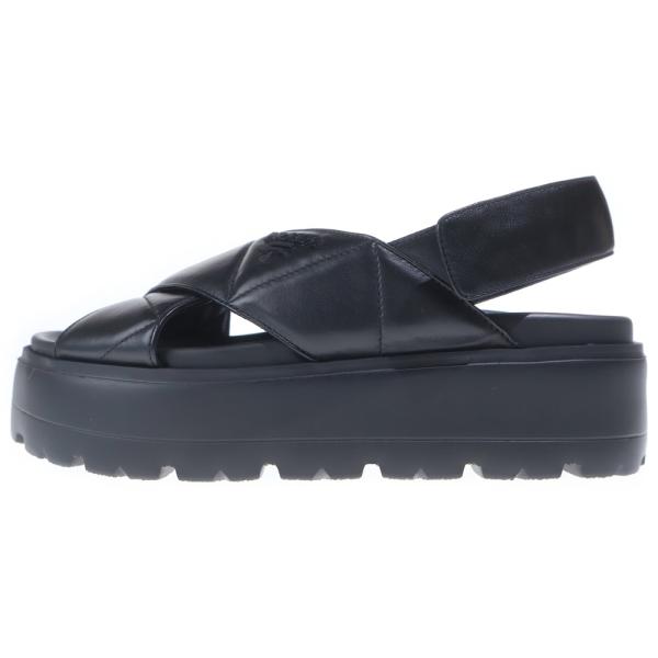 PRADA（プラダ） Nappa Leather Crisscross Flatform Sandals ナッパ