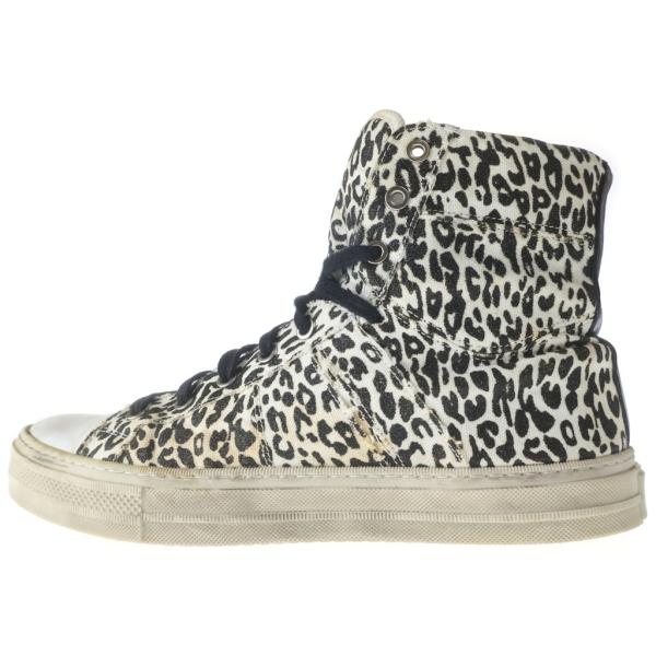 AMIRI（アミリ） ヒョウ柄 レザー切り替え ハイカットスニーカー