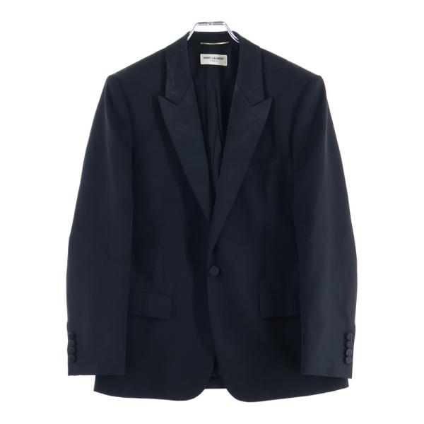 Saint Laurent PARIS 16aw裏襟レザー　テーラードジャケット SAINT LAURENT PARIS（サンローランパリ）テーラードジャケット 黒