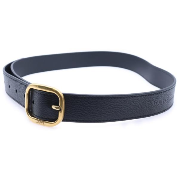 LOEWE（ロエベ） ベルト ブラック レザー 85/34 ゴールド金具 : BRING