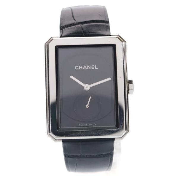 CHANEL（シャネル） ボーイフレンド 腕時計 ブラック 黒文字盤 SS×革