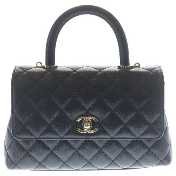 CHANEL ハンドバッグ グレージュ レザー ココマーク CHANEL（シャネル） ココハンドル24 XS ココマーク キャビアスキン
