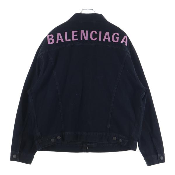 BALENCIAGA バレンシアガ　デニムジャケット BALENCIAGA（バレンシアガ） バックロゴ デニムジャケット ブラック