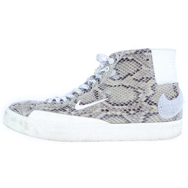 ナイキエスビー ×SOULLAND BLAZER MID QS SNAKESKIN ソウルランド ブレーザー スネークスキン ミッドカットスニーカー CN4540-001