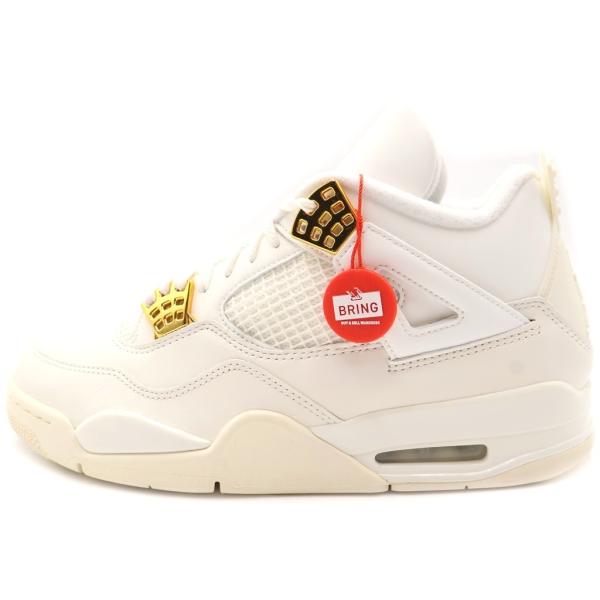 ナイキ WMNS AIR JORDAN 4 RETRO WHITE & GOLD AQ9129-170 ウィメンズ エアジョーダン 4 レトロ ハイカットスニーカー US W11.5/28.5cm
