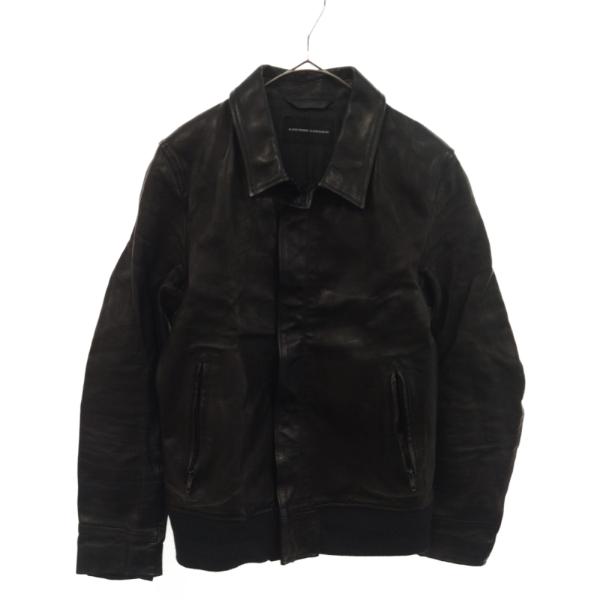 ラウンジリザード　ブラックレザー ジャケット ラウンジリザード シングルレザーライダースジャケット ブルゾン