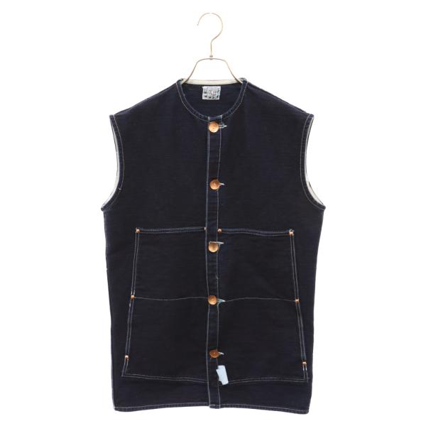 TENDER / Co. TYPE 656 JANUS VEST/コットン/インディゴ D-storage TENDER テンダー JANUS VEST デニム Uネック 金属ボタン