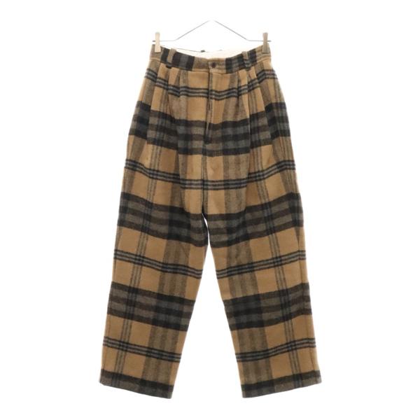 HED MAYNER（ヘドメイナー） 23AW ウール チェック柄 ワイド パンツ