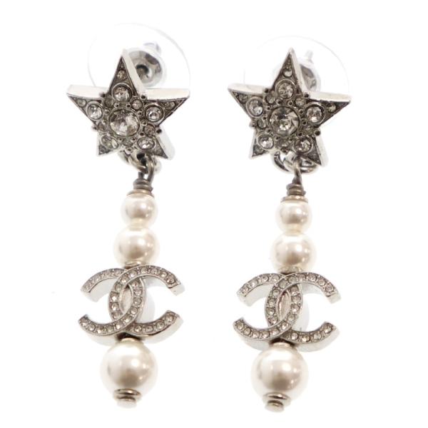 シャネル　ピアス　パール　ラインストーン　片方　片耳　キャッチ無し シャネル ピアス パール ラインストーン 片方 片耳 キャッチ無し