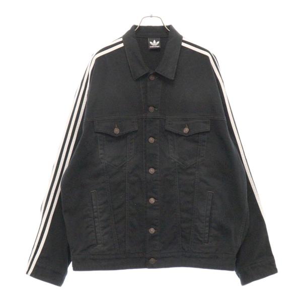 バレンシアガ ×アディダス   23SS  724775 TNW54 サイドラインクラッシュ加工デニムジャケット メンズ 1 shopbring_9024j220149