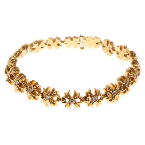 【⭐︎パフェダイヤ⭐︎】金タイニー　タイニーチェーンブレスレット CHROME HEARTS クロムハーツ 22k タイニーE パヴェダイヤ 12LINK