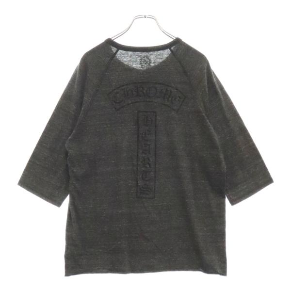 【正規】CHROMEHEARTS クロムハーツ　ヘンリーネック 七分袖 Tシャツ CHROME HEARTS（クロムハーツ） ロゴ プリント ヘンリーネック 七分袖