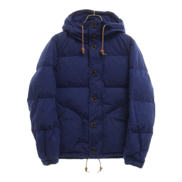 BEAMS ネイビーショートダウン BEAMS ビームス パラシュートボタン フーデッド ジップアップ
