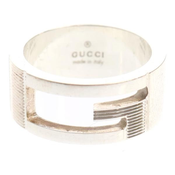 【GUCCI】グッチ ブランテッド カットアウトG リング 17号 新品 GUCCI グッチ ブランデッド Gマークカット アウト シルバー