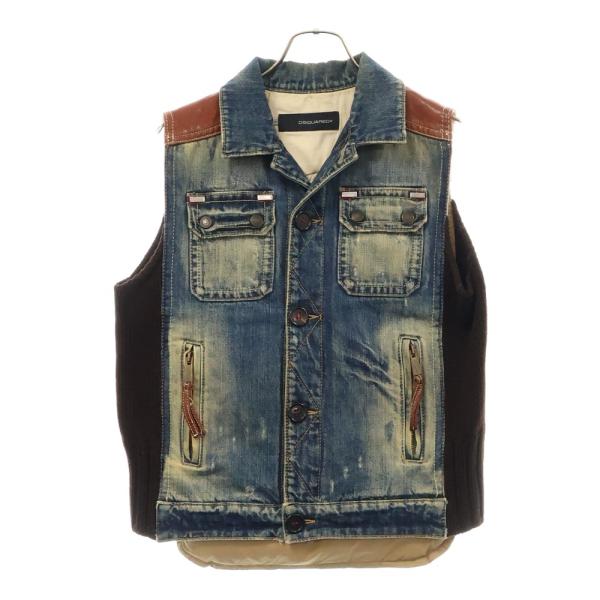 DSQUARED2（ディースクエアード） ドッキング ニット レザー 切り替え 