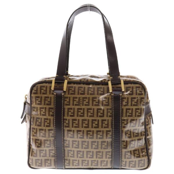 FENDI ズッカズッキーノハンドバッグトートバッグエナメルレザー