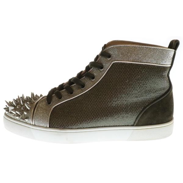 クリスチャンルブタン LOUIS PIK PIK FLAT CALF スタッズ装飾ハイカットスニーカー メンズ 39.5 Christian Louboutin（クリスチャンルブタン） LOU PIK PIKU ORLATO
