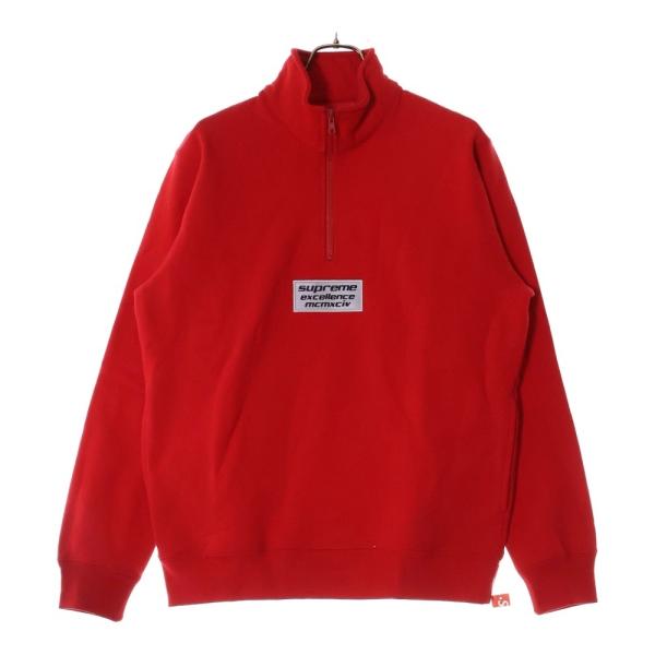 Supreme / 17SS/3M Reflective Excellence Half Zip Sweat/S/コットン/レッド Supreme（シュプリーム） 17SS Excellence MCMXCIV Half Zip Sweat