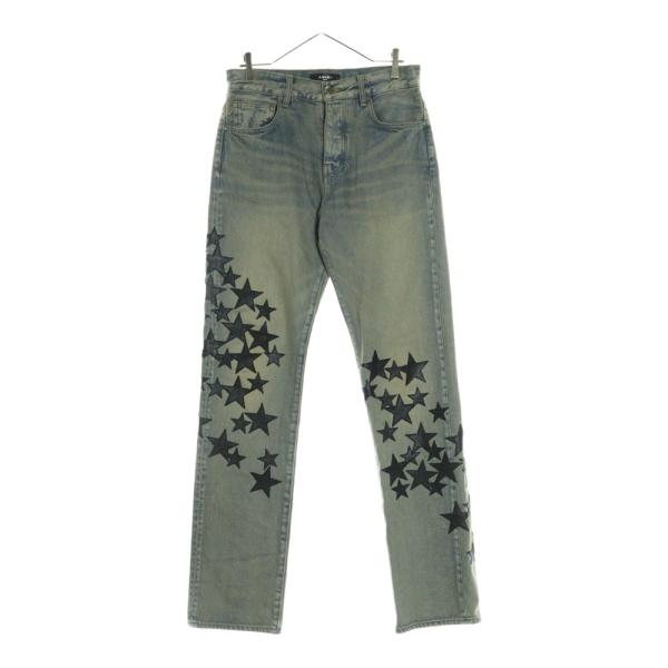 AMIRI（アミリ） LEATHER STAR STRAIGHT JEAN レザースターパッチ