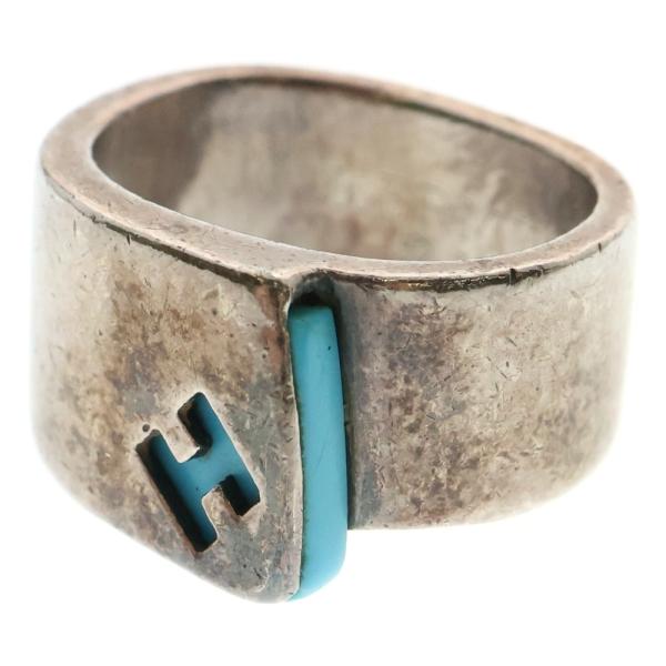 エルメス HERMES Hマーク キャンディリング シルバー 51号 HERMES（エルメス） Hロゴ キャンディリング シルバー/ブルー : BRING