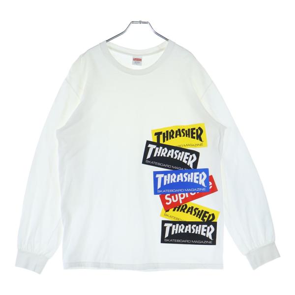 シュプリーム×スラッシャー ロゴプリント 長袖Tシャツ Supreme（シュプリーム） 21AW ×Thrasher Multi Logo L/S Tee