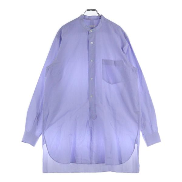 COMOLI（コモリ） 23SS 長袖バンドカラーシャツ ライトパープル X01