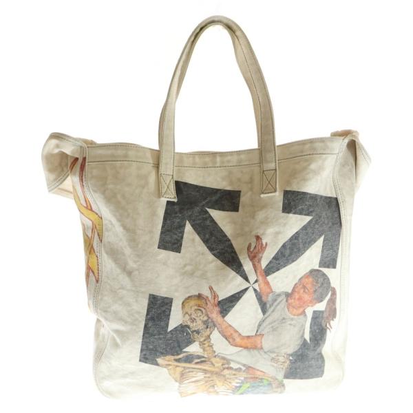 オフホワイト Arrow Skeleton Canvas Tote Bag アロー スケルトン